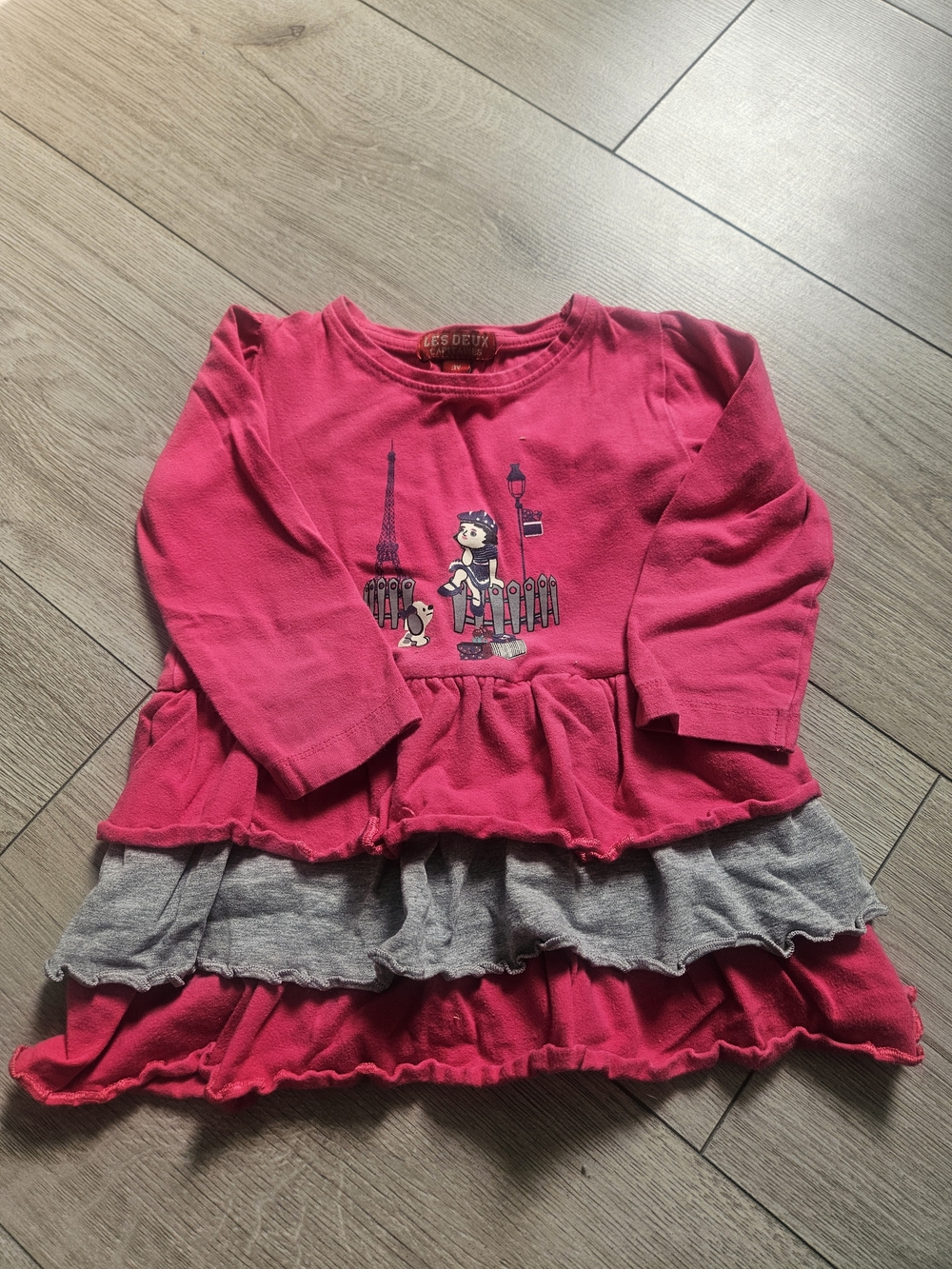 Kids' Pink Layered Peplum Top -